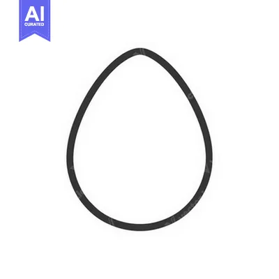 Premium design asset: A simple black outlined egg shape displayed on a white backdrop