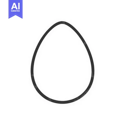Aset premium populer: A Simple Black Outline Depicts the Shape of a Smooth Egg