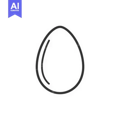 Premium design asset: A simple outline illustration of an egg against a white background