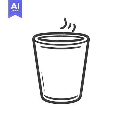 An illustrated image depicting a hot beverage in a disposable paper cu