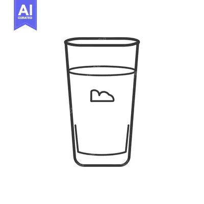 A Simple Illustration Showing A Glass With Liquid And Ice