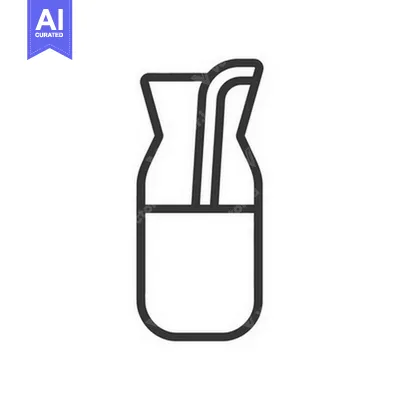 Popular premium asset: A simple outline depiction of a drinking pitcher and straw