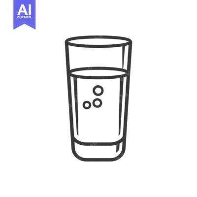 An illustrated line drawing of a glass containing liquid