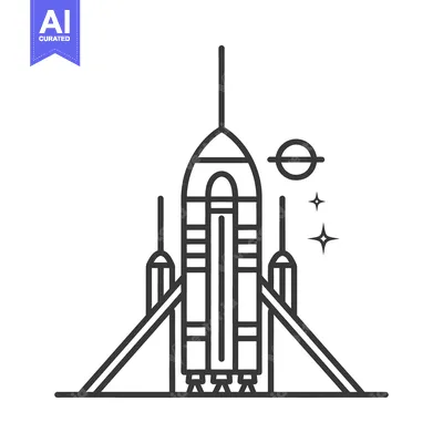 Popular premium asset: A black and white line art image depicting a spacecraft