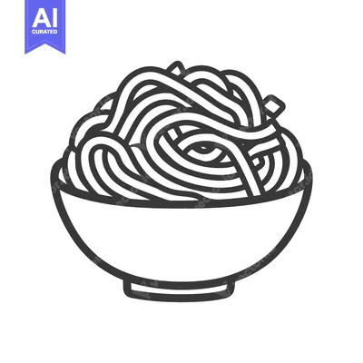Popular premium asset: A simple illustration of noodles served in a bowl