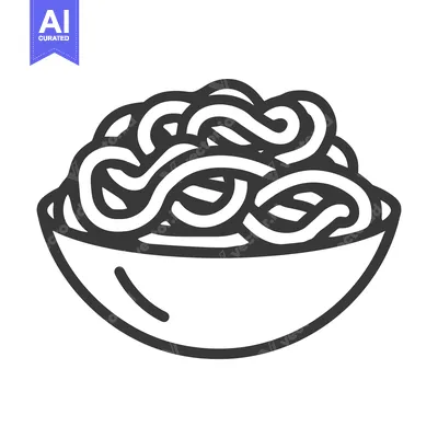 Popular premium asset: A Simple Black and White Bowl of Cooked Pasta