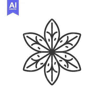Aset premium populer: A symmetrical black and white floral illustration on a plain backgroun