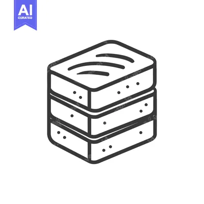 Aset desain premium: A simple black and white illustration depicting stacked rectangular la