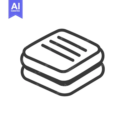 Aset premium populer: A graphic image representing a stack of square toasted food items