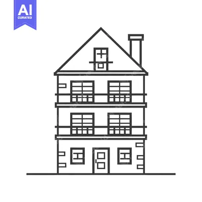 Aset premium populer: A three story residence with a gable roof and chimney present