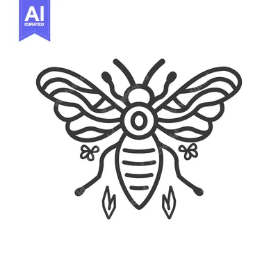 Popular premium asset: A detailed black and white line drawing of a bee image
