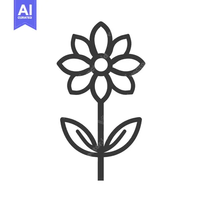 A simple illustration of a single daisy flower with leaves