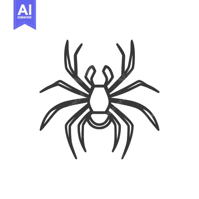 Aset desain premium: A stylized illustration of a spider with eight legs shown