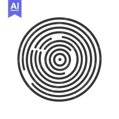 Aset premium populer: A circular design comprised of concentric circles and lines