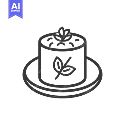 Aset premium populer: A simple illustration of a decorated round food item