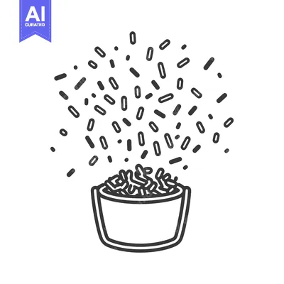 Aset premium populer: A bucket overflowing with sprinkles falling into the open container
