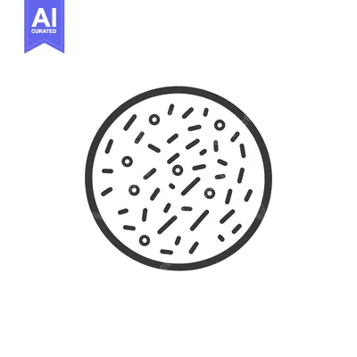 Aset desain premium: Simple circular icon design with small lines and circles inside