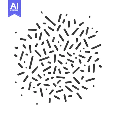 Premium design asset: An abstract illustration showing dark dashes and dots in a group