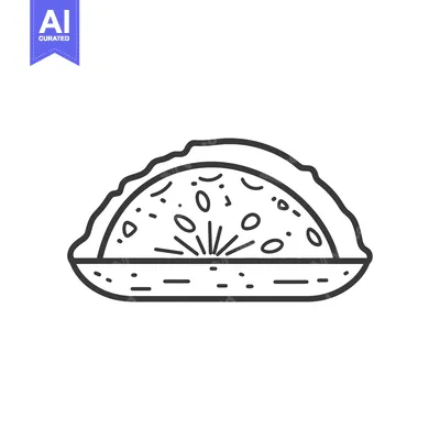 Popular premium asset: A single simple illustration of a cooked folded food item