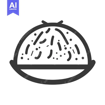Aset premium populer: Simple illustration of a pie with filling inside the crust