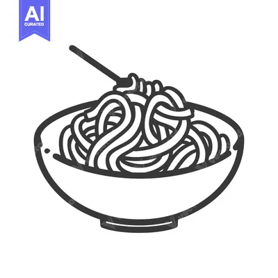 Aset premium populer: A bowl of pasta with a fork representing a delicious meal