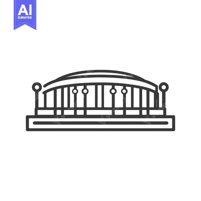 Aset desain premium: A simple illustration of a bridge design structure outline