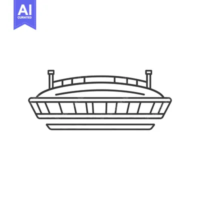 Premium design asset: A simple black and white outline drawing of a boat structure