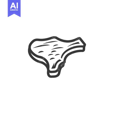 Aset desain premium: Black and white illustration of a cut of raw steak