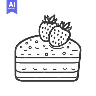 Aset premium populer: A delicious slice of cake with fresh strawberries on top