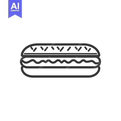 Popular premium asset: A simple graphic depicting a sandwich with wavy filling and toppings