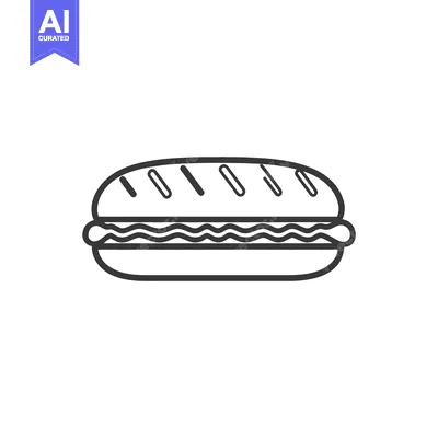 Popular premium asset: A simple line drawing depicts a sandwich on white background