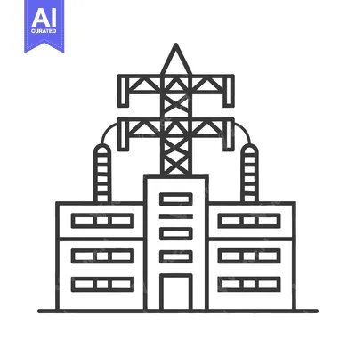 Popular premium asset: An illustration of a power plant generating electrical energy