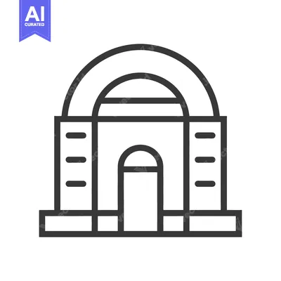 Premium design asset: Simple Illustration Depicting a Building with an Arch Structure