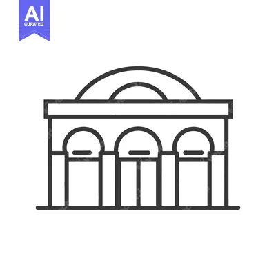 Popular premium asset: A simplified architectural outline of a building with arches