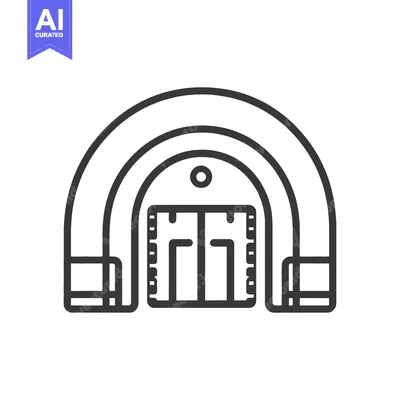 A simplified linear illustration of a large archway entrance
