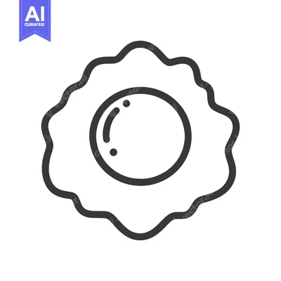 Aset premium populer: Simple monochrome illustration of a sunny side up fried egg