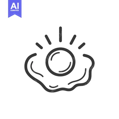 Popular premium asset: A simple line drawing illustrating a fried egg breakfast