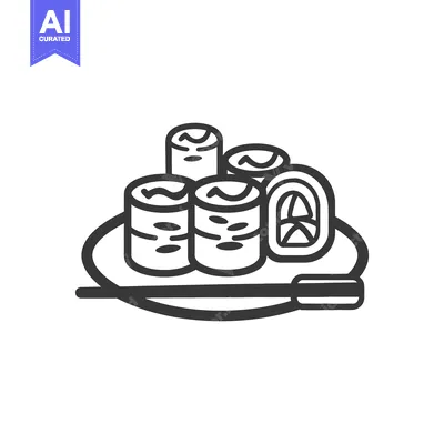 Popular premium asset: A black and white image displaying various sushi rolls on a plate
