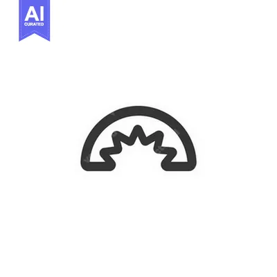 Premium design asset: A stylized arc shape with zigzags on its lower edge