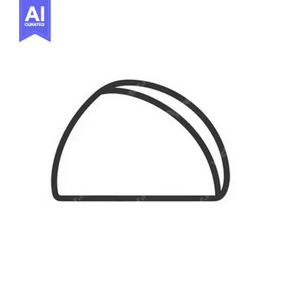 Aset desain premium: An abstract geometric shape comprised of simple curved lines and edges