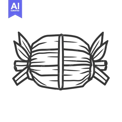Aset premium populer: This image shows a stylized representation of a wrapped food item