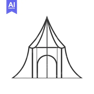 Aset premium populer: A detailed illustration of a stylized circus tent structure