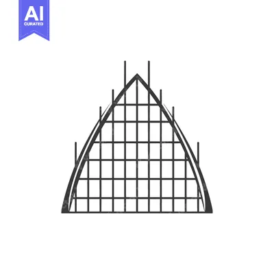 Popular premium asset: A monochrome geometric structure with a grid and arched design