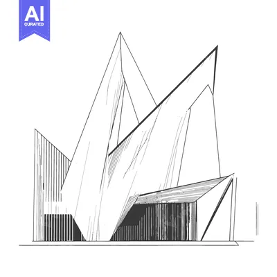 Popular premium asset: An abstract sketch depicting a modern geometric architectural design