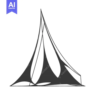 Aset premium populer: An abstract artistic representation of a tent structure with lines