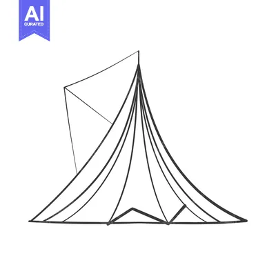 Popular premium asset: Simple black line drawing of a camping tent structure