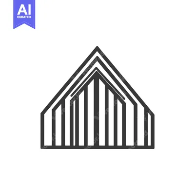 Aset premium populer: Geometric image of a building structure with symmetrical roof lines