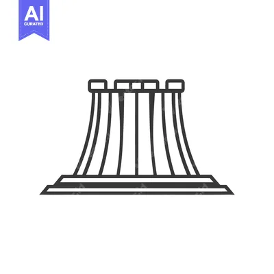 Premium design asset: An industrial style depiction of a cooling tower structure