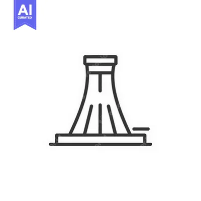 Premium design asset: A stylized illustration depicting a tower with lines and a base