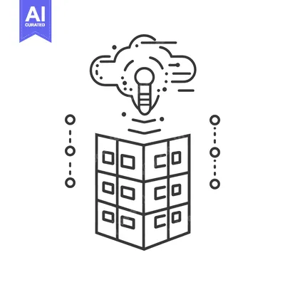 Popular premium asset: A conceptual illustration depicting cloud computing and data managemen